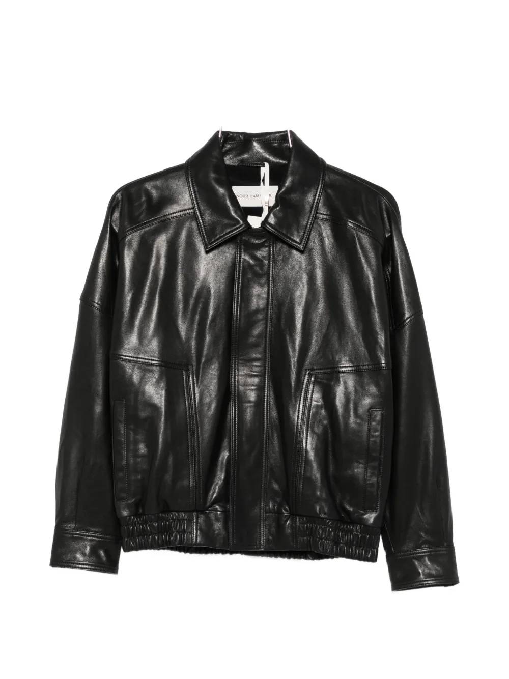 Nour Hammour Dalma leather jacket - Schwarz