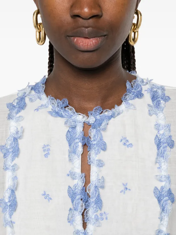 Ermanno Scervino floral-embroidered Tiered Maxi Beach Dress
