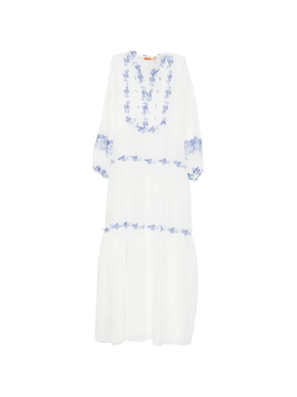 embroidered beach dress Accessorize beach throwover floral embroidery summer dress in white