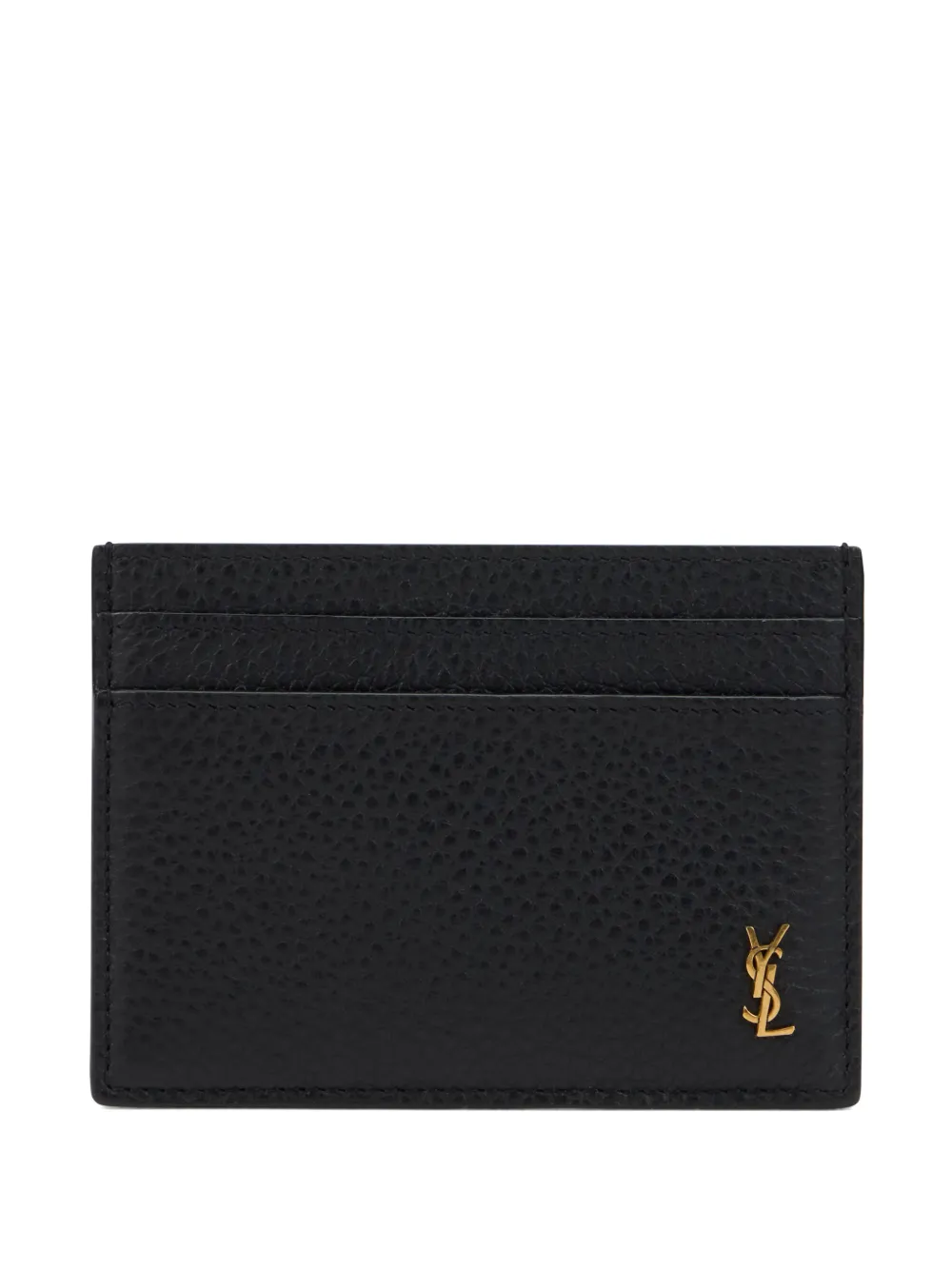 Saint Laurent Cassandre leather cardholder - Schwarz
