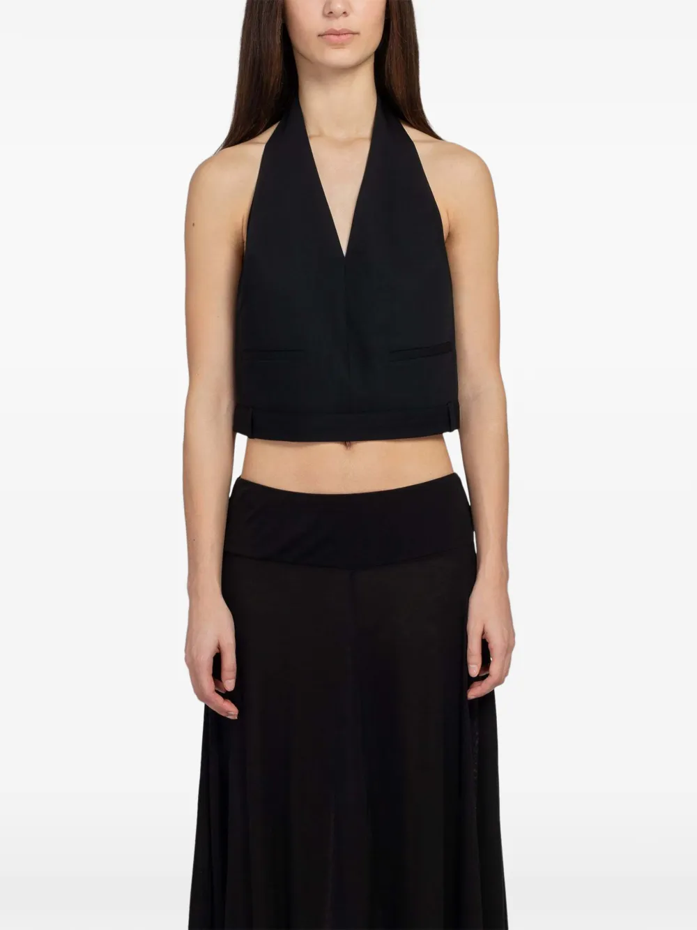 St. Agni Upside Down halterneck blouse - Nero