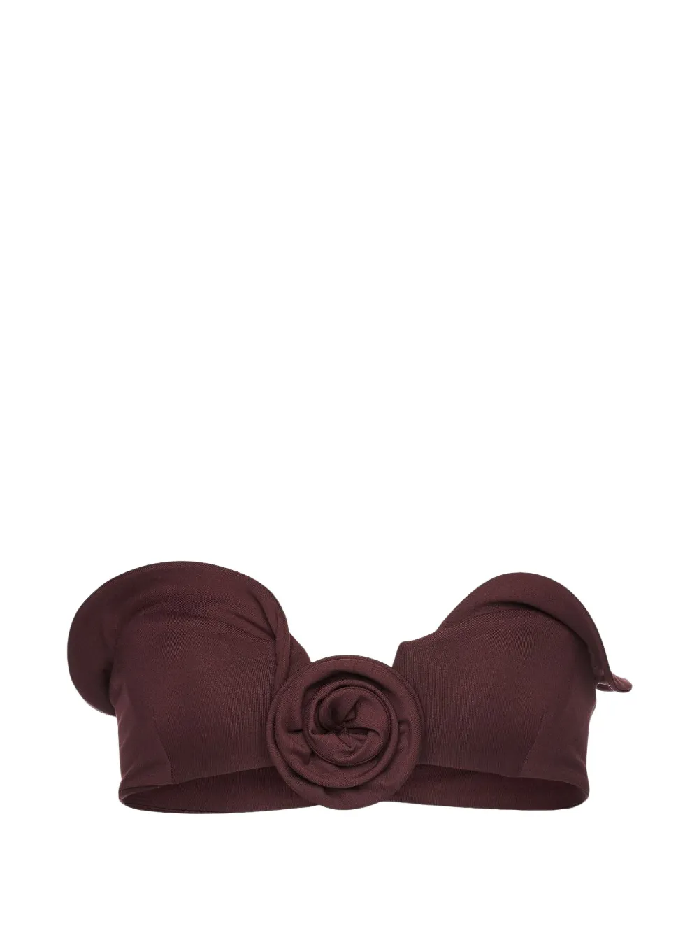 Magda Butrym flower-appliqué bandeau bikini top - Rosso