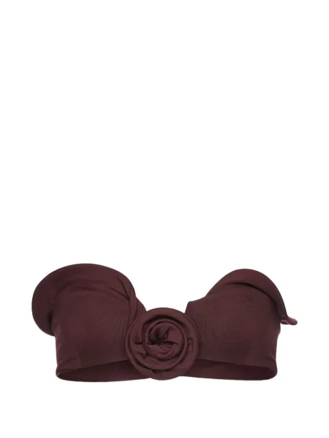 Magda Butrym flower-appliqué bandeau bikini top