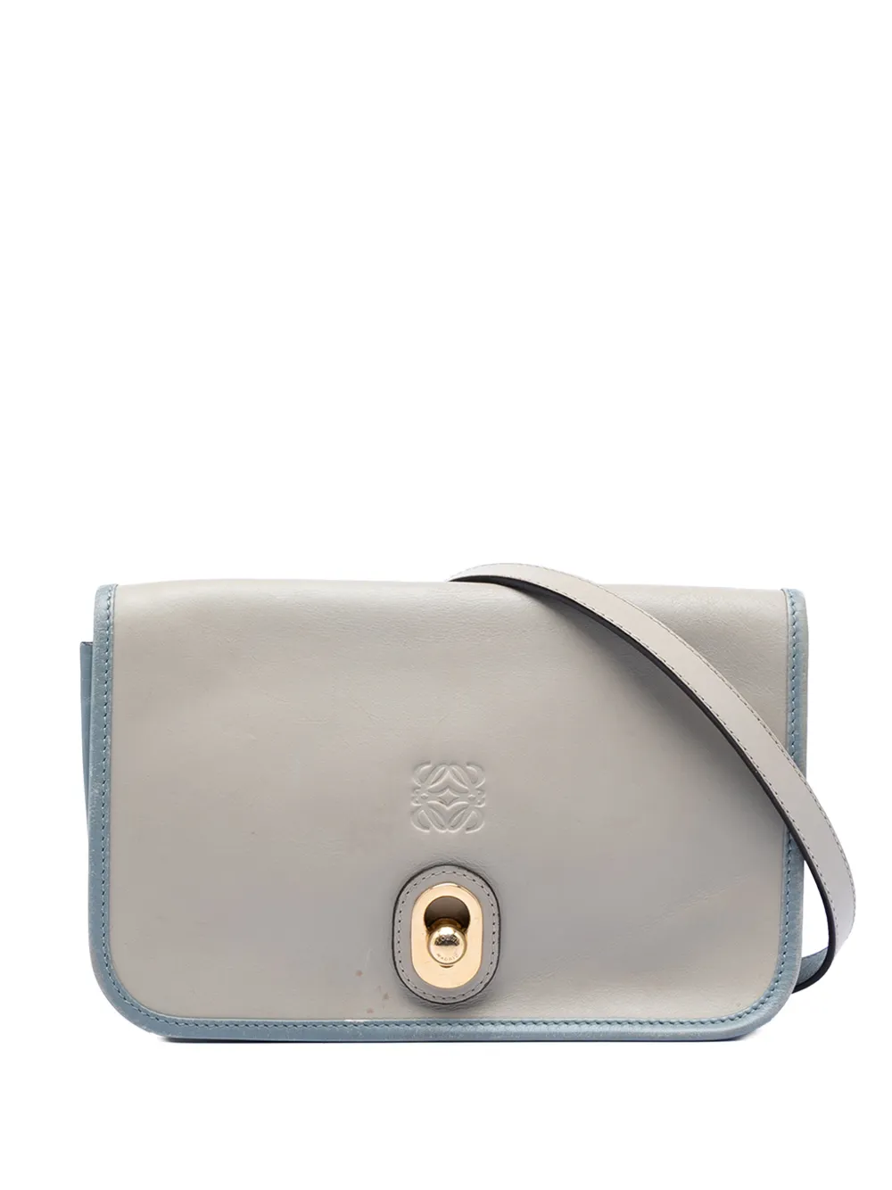 Loewe Pre-Owned 2014 Bicolor Leather Anagram Ines Flap crossbody bag - Grigio