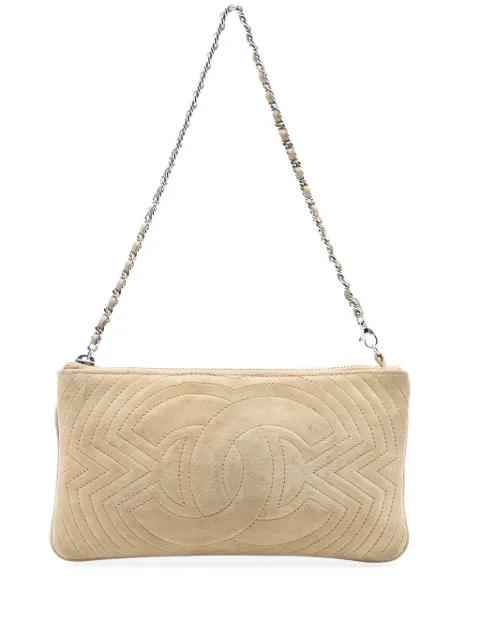 CHANEL Pre-Owned 2004-2005 CC Quilted Suede Pochette shoulder bag