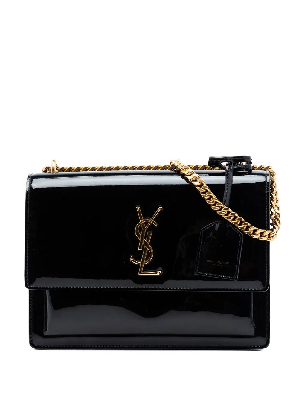 Saint Laurent Pre-Owned 2020 Medium Patent Monogram Sunset crossbody bag - Nero