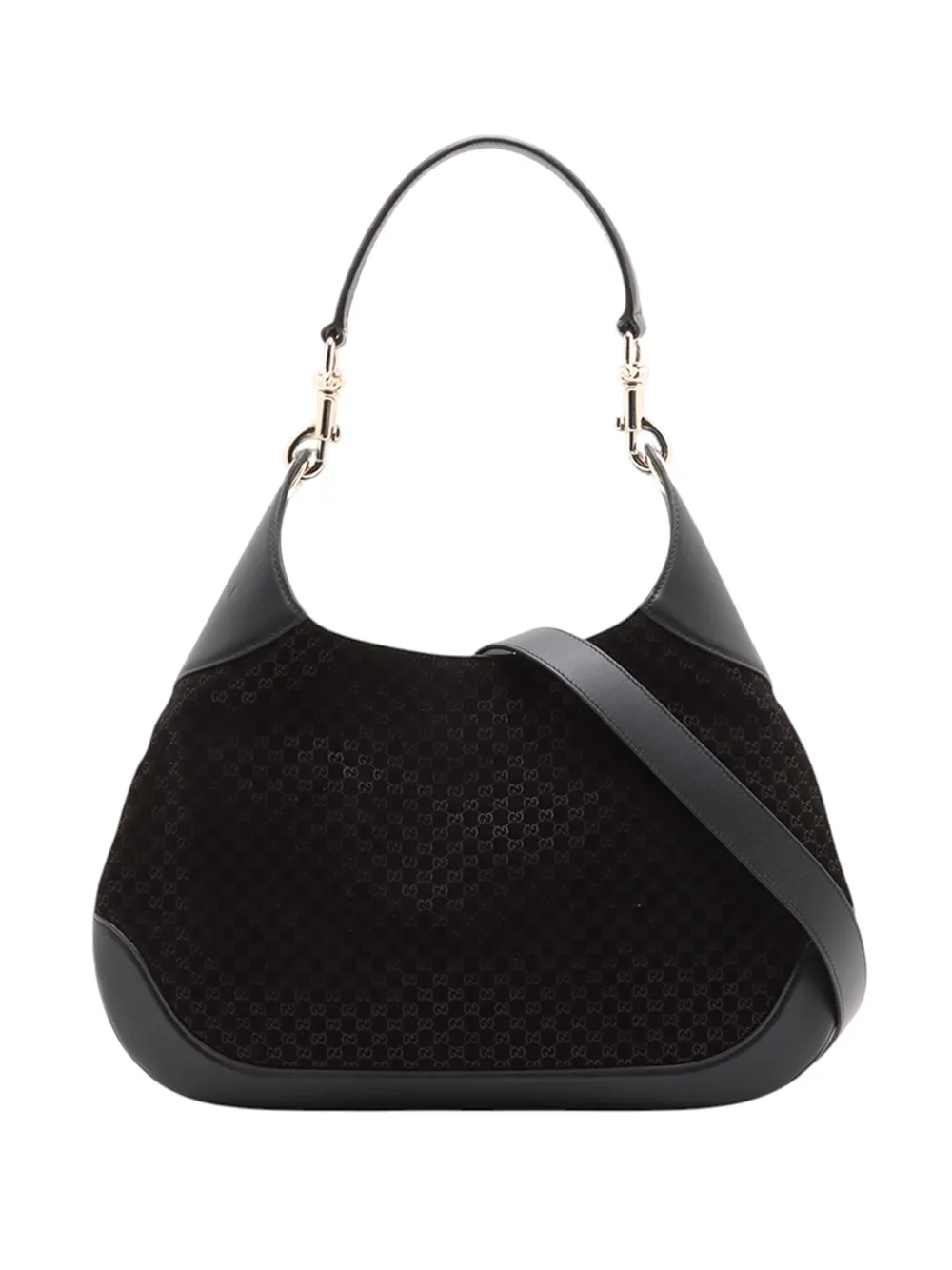 Gucci Pre-Owned 2016-2026 Medium Micro GG Suede B Hobo satchel - Nero