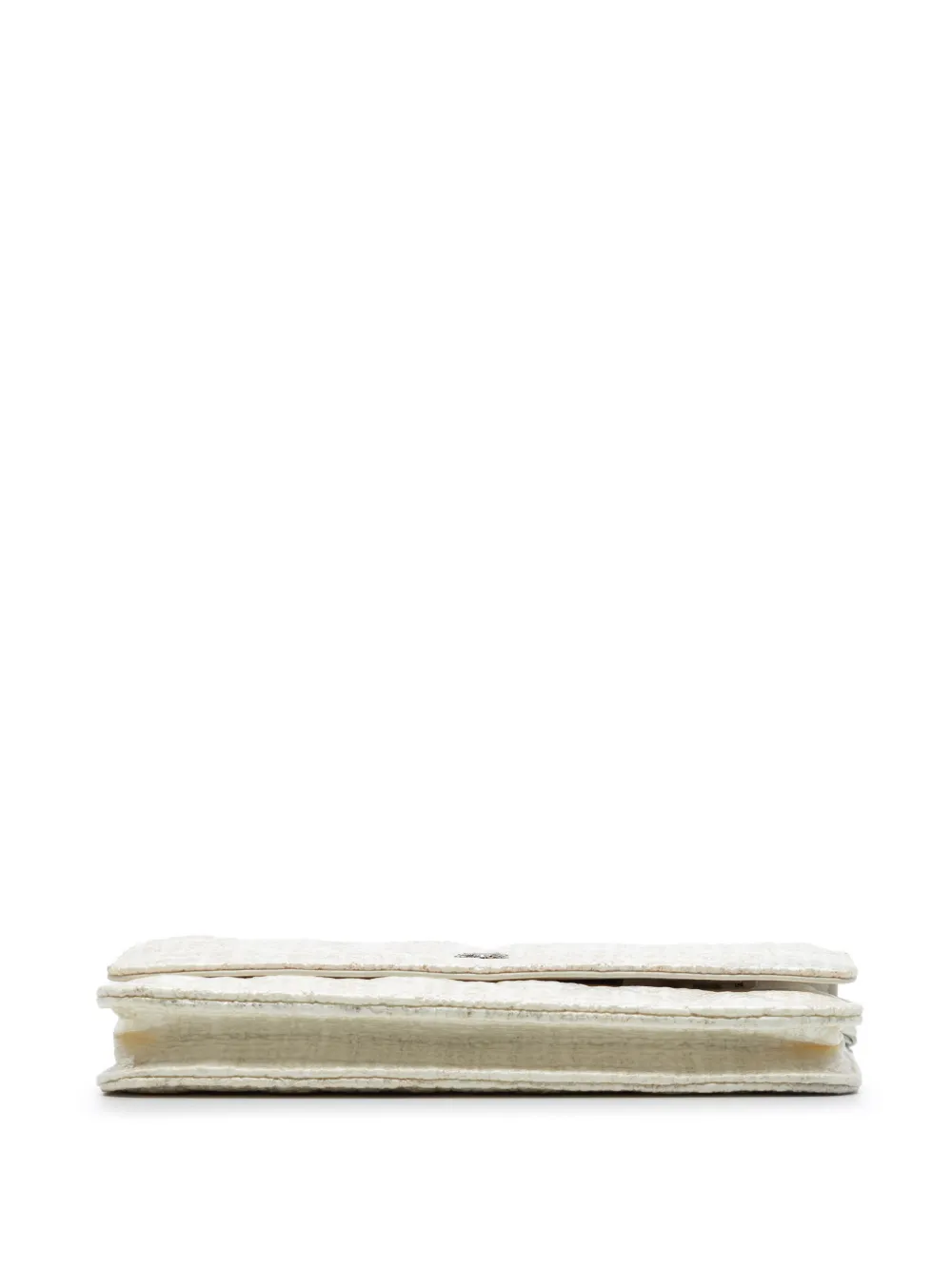 Chanel Pre-owned 2012-2013 CC Coated Tweed Wallet on Chain Crossbody Bag in Brown, view 4