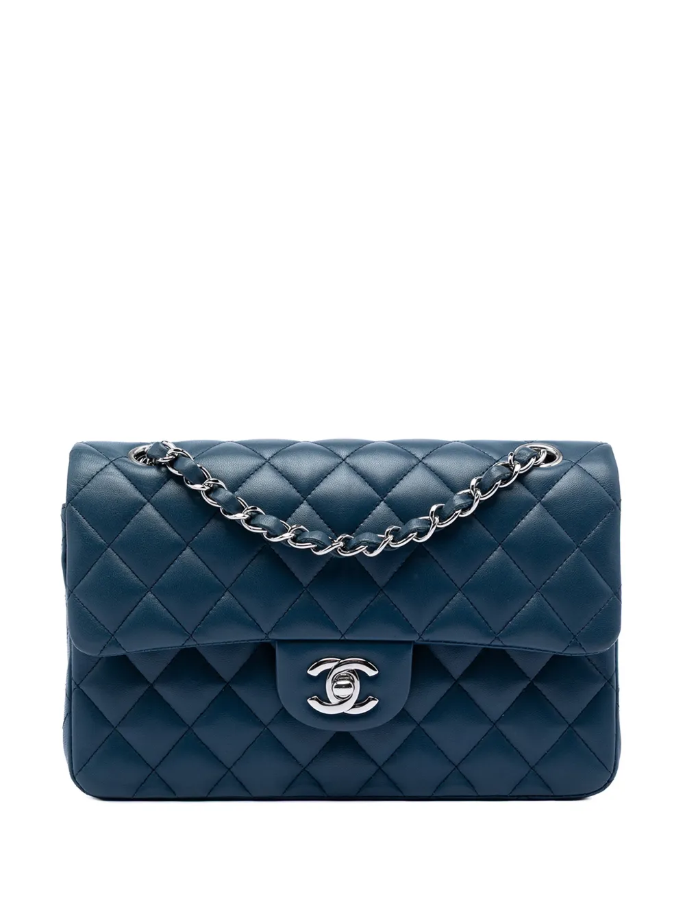 CHANEL Pre-Owned 2016-2017 Small Classic Lambskin Double Flap shoulder bag - Blu