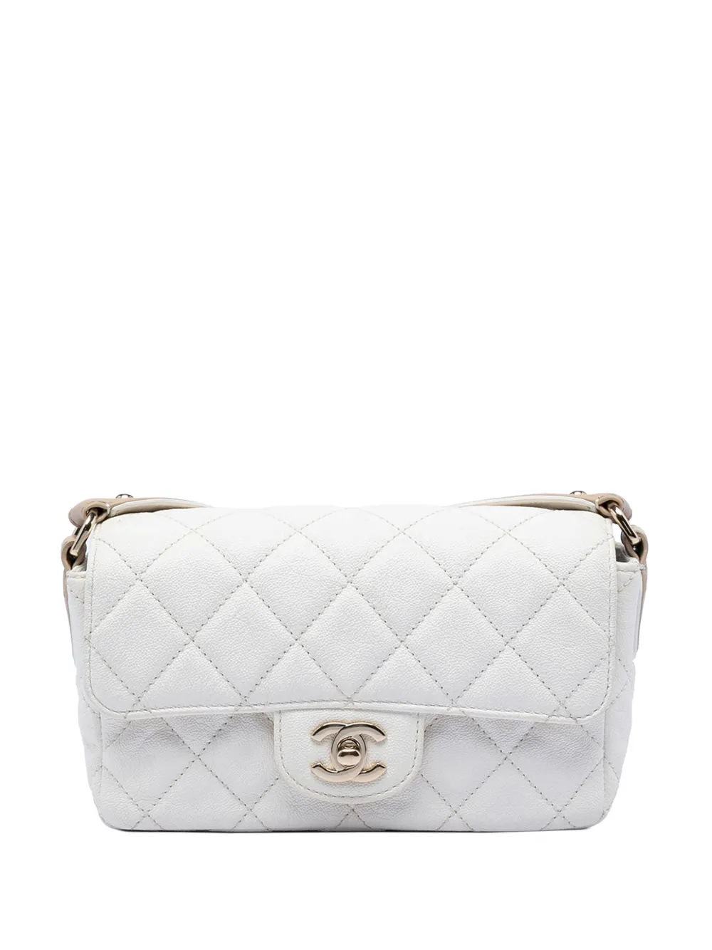 CHANEL Pre-Owned 2020 Mini Rectangular Caviar Single Flap crossbody bag - Marrone