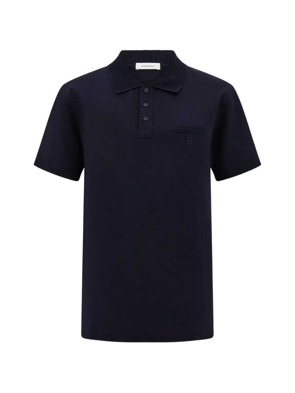 Ferragamo Gancini-embroidered cotton polo shirt - Blu