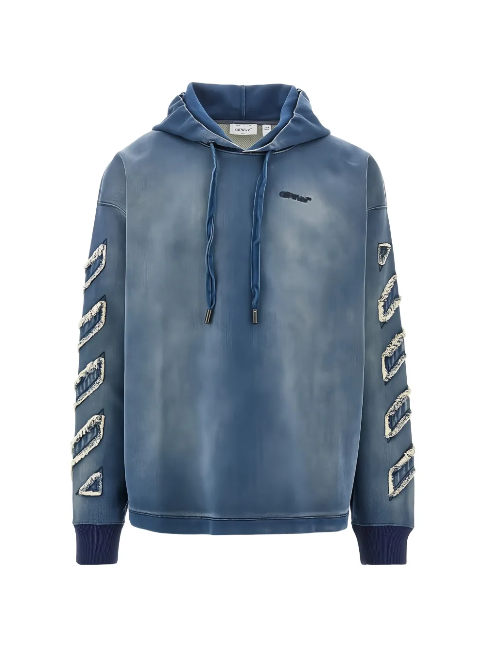 Off-White Diagonals frayed hoodie - Blue