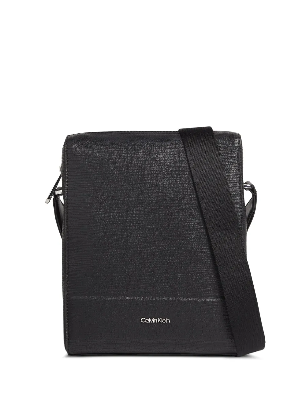Calvin Klein textured logo-plaque messenger bag - Black