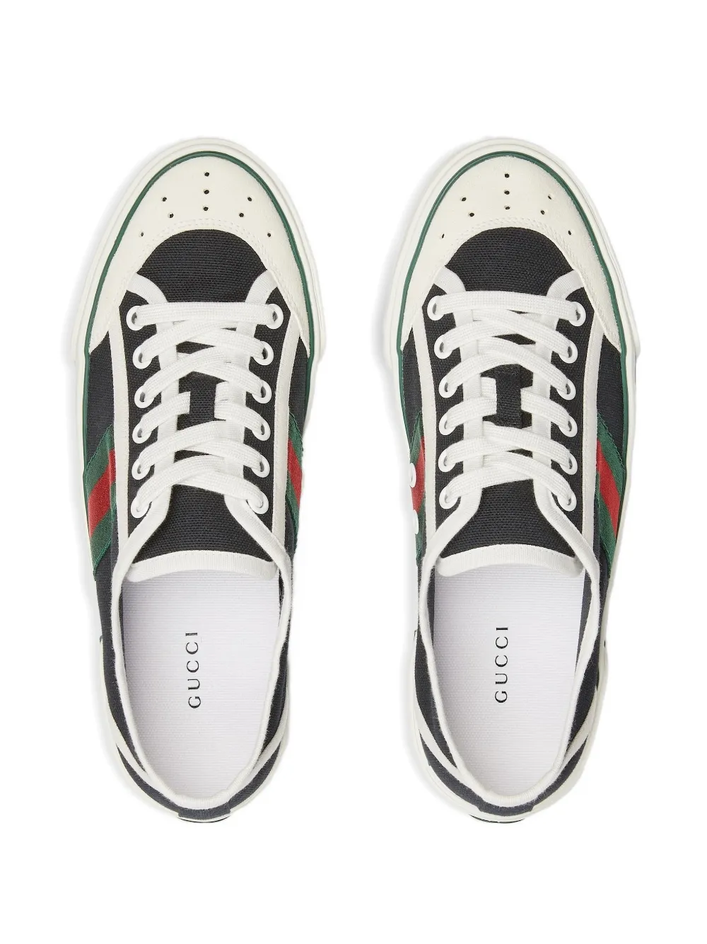 Gucci 1977 canvas sneakers met web-streep Zwart