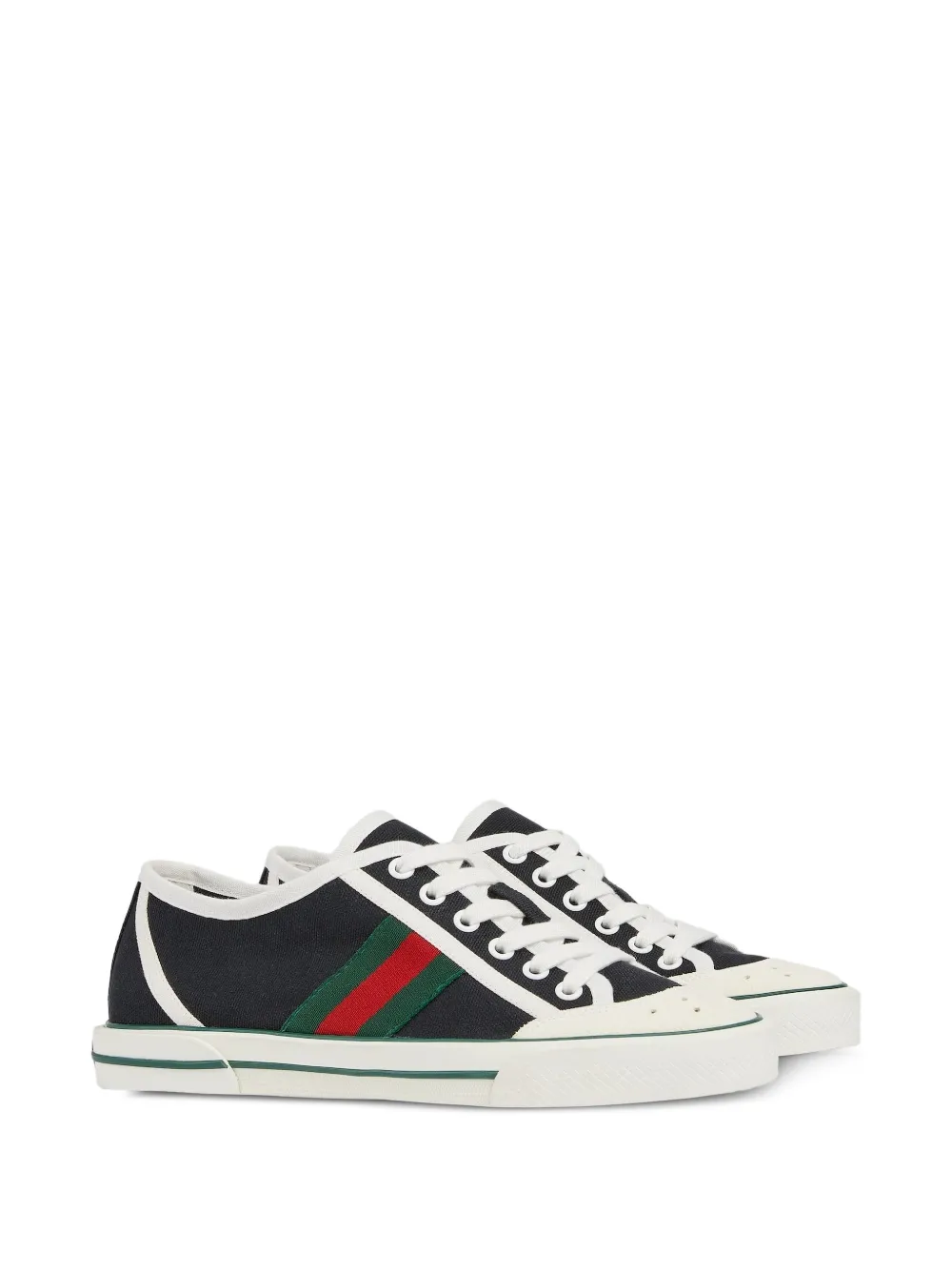 Gucci 1977 canvas sneakers met web-streep Zwart