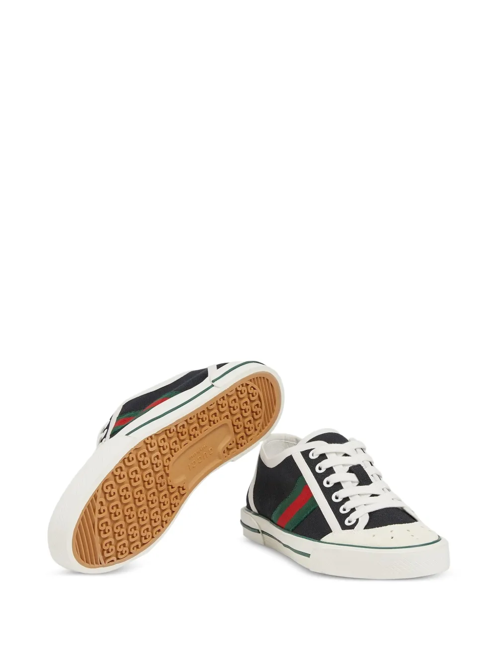 Gucci 1977 canvas sneakers met web-streep Zwart