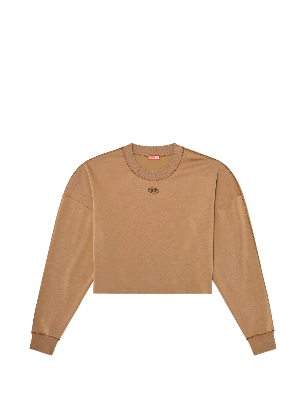 Diesel Logo-detail Cropped Sweatshirt In Brown