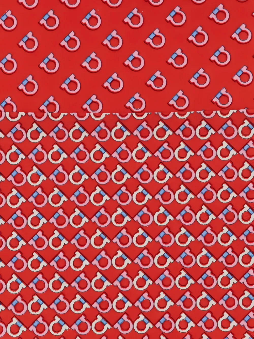  Ferragamo Corbata Con Estampado Gancini - Rojo 