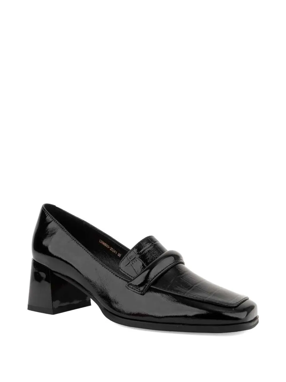 LINDA BAUMANN croc-effect block-heel pumps Zwart