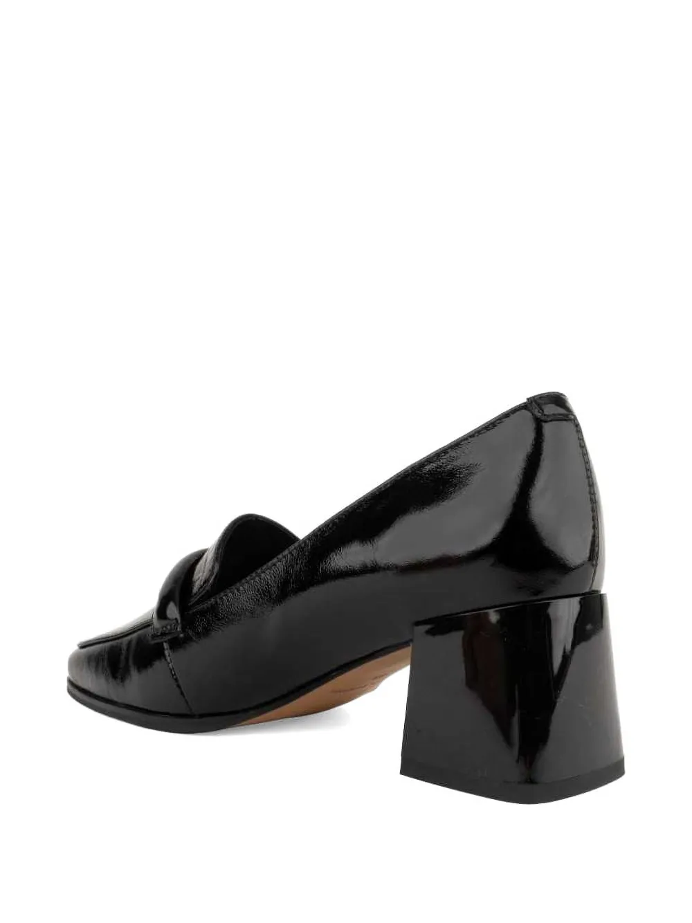 LINDA BAUMANN croc-effect block-heel pumps Zwart