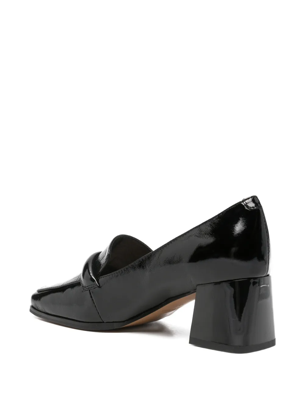 LINDA BAUMANN Pumps met krokodillen-reliëf en blokhak Zwart