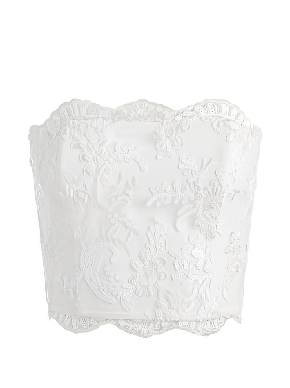 alice + olivia Ceresi floral-lace bandeau top - Bianco