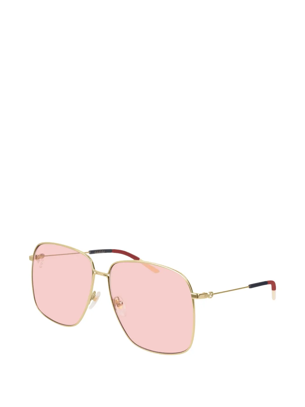 Gucci Eyewear Zonnebril met vierkant montuur Goud