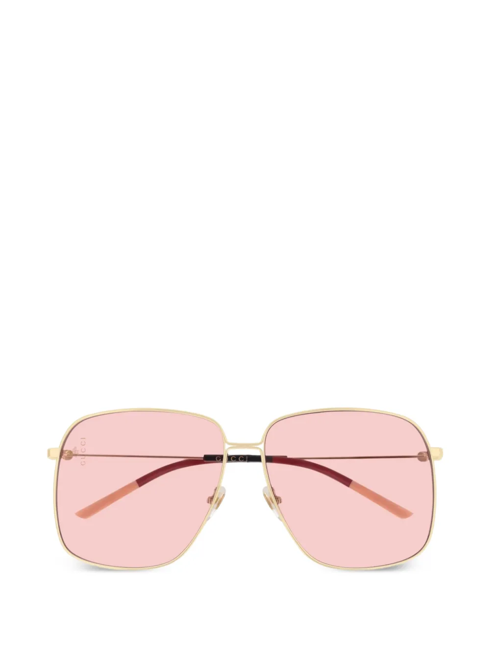 Gucci Sonnenbrille mit eckigem Gestell - Gold