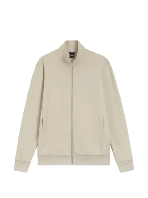BOSS long-sleeve zip-up cotton sweatshirt