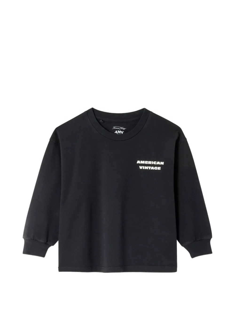 American Vintage Kids logo-print long-sleeve T-shirt - Nero
