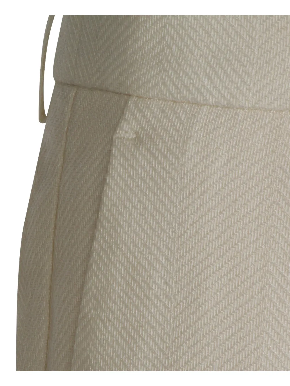 Marco Pescarolo Plooibroek met visgraatpatroon Beige