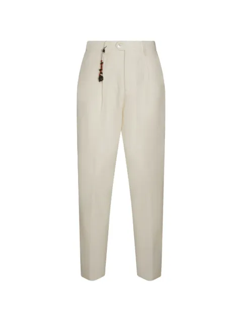 Marco Pescarolo herringbone-pattern pleated trousers