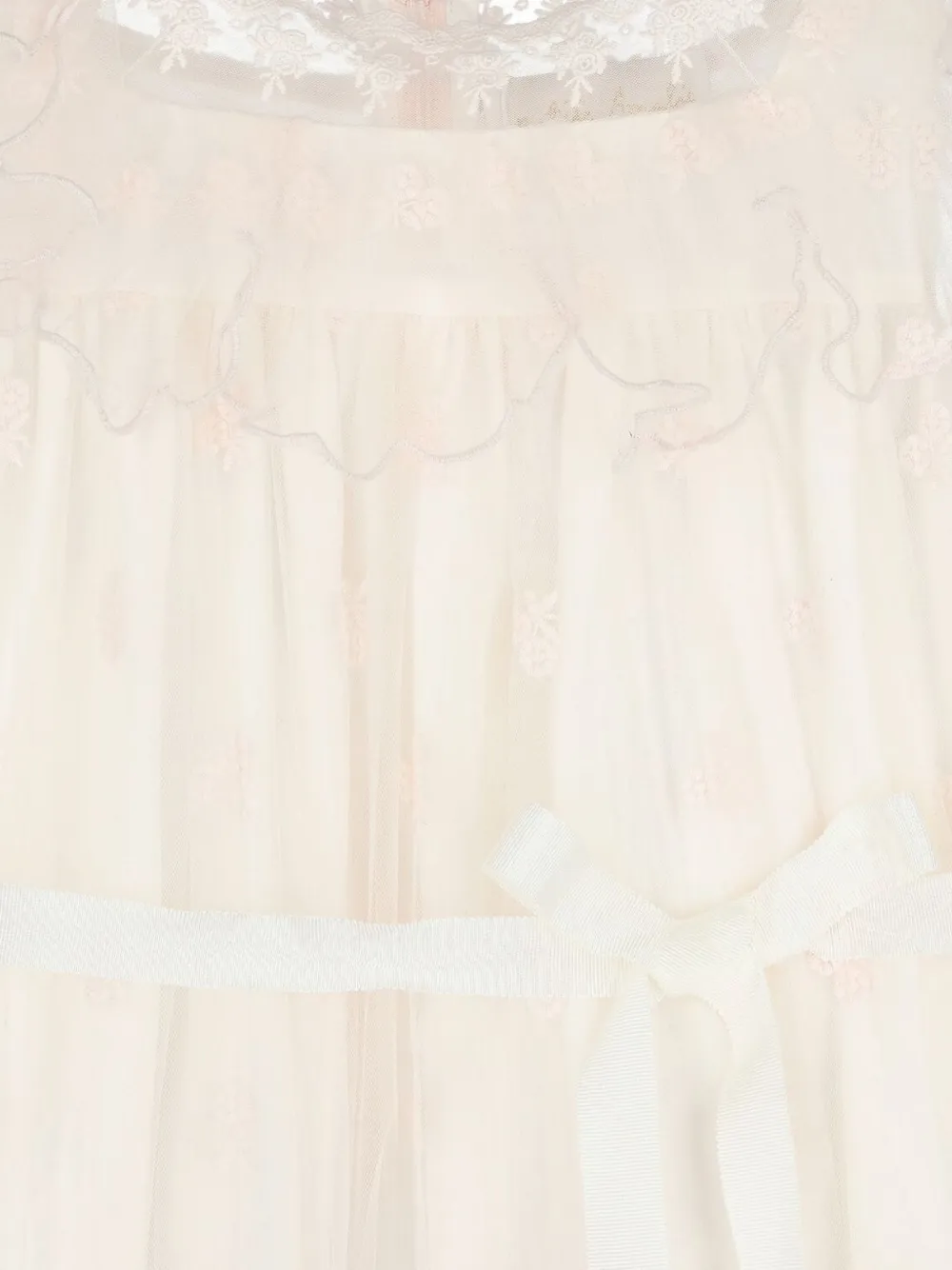PETITE AMALIE Jurk met afwerking van kant en ruches Beige