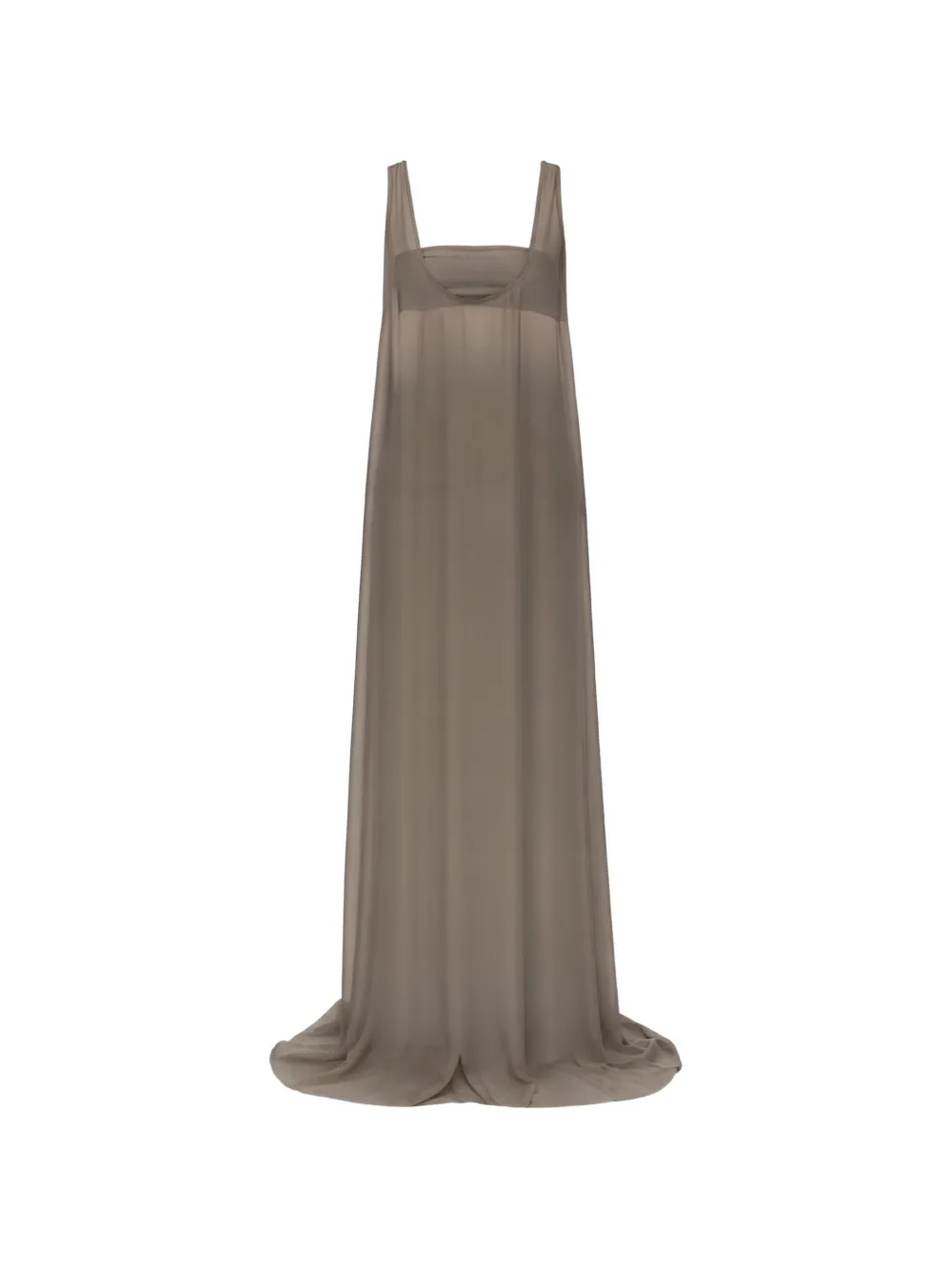 Rick Owens Tank Gown sheer-panel sleeveless silk maxi dress - Grigio