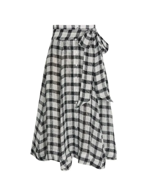 Lisa Marie Fernandez — gingham-check tie-waist midi skirt