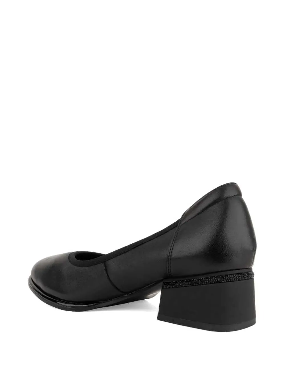 LINDA BAUMANN crystal-embellished block-heel pumps Zwart