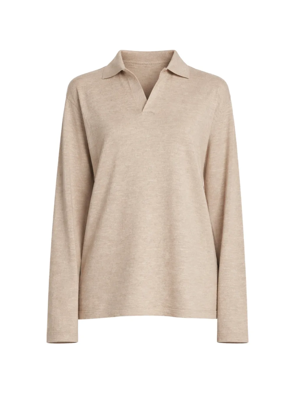 The Row Niosa long-sleeve cotton polo top - Neutrals
