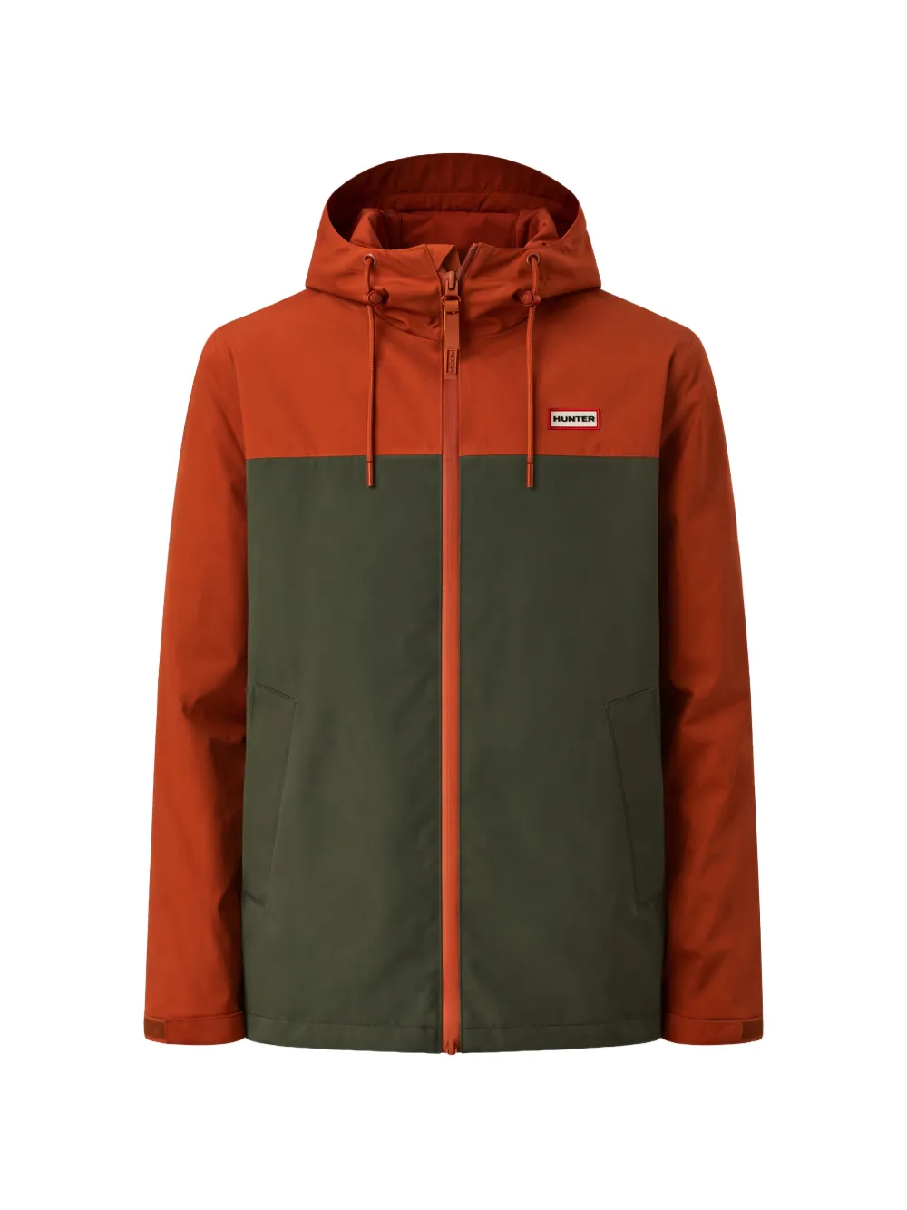 Hunter Originals colour-block zip-up hooded jacket - Orange