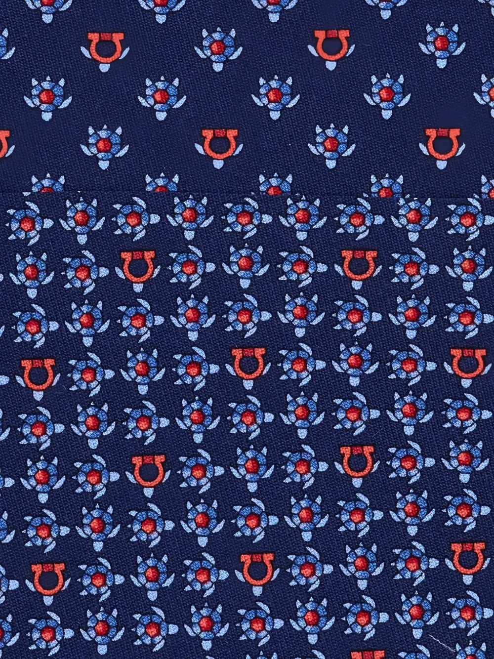 Ferragamo Zijden stropdas met schildpad-print Blauw