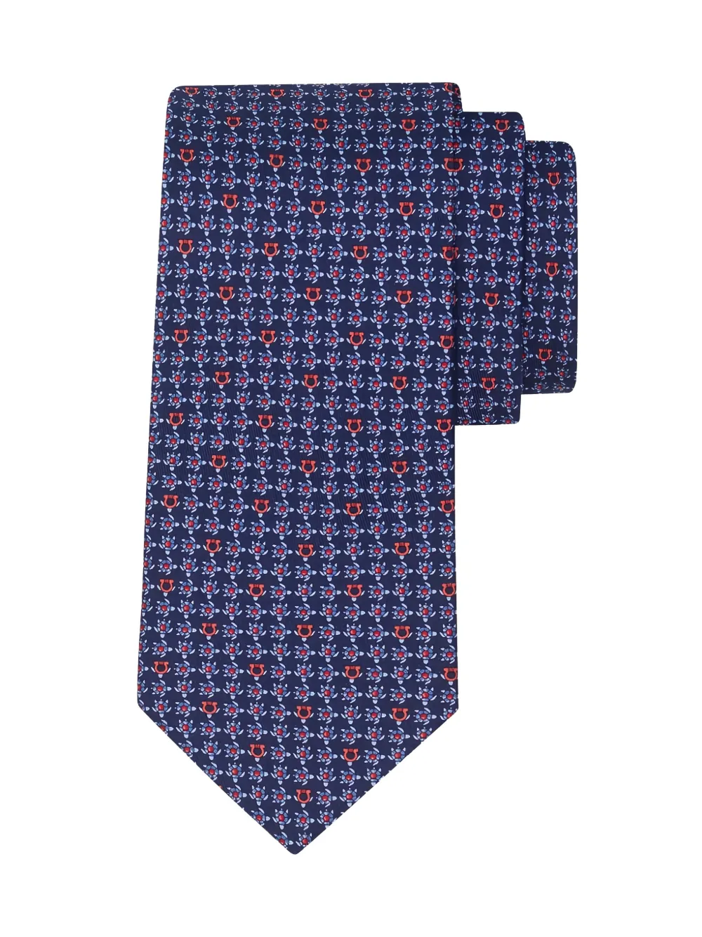 Ferragamo Zijden stropdas met schildpad-print Blauw