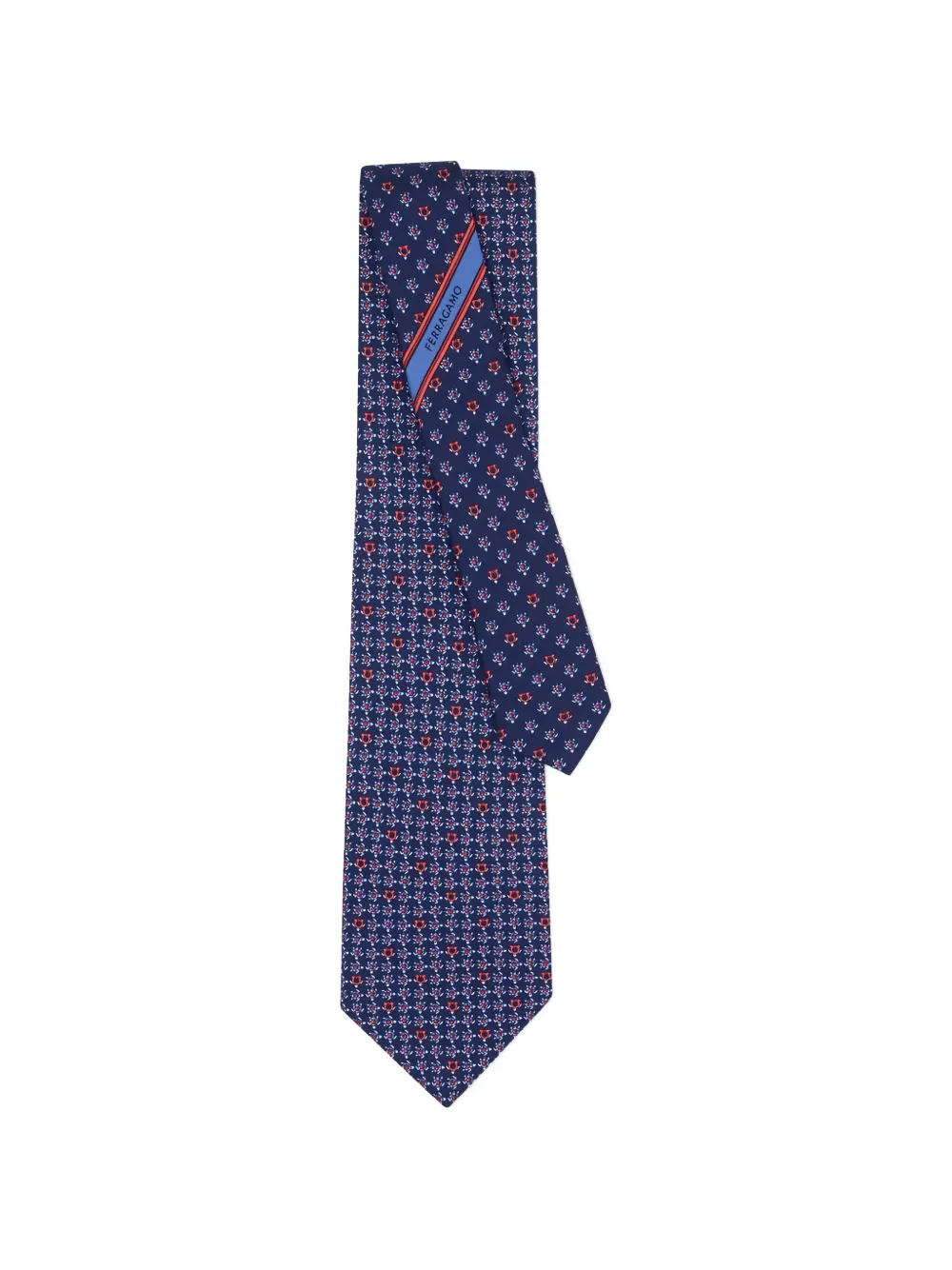 Ferragamo Gancini turtles-print silk tie - Blau