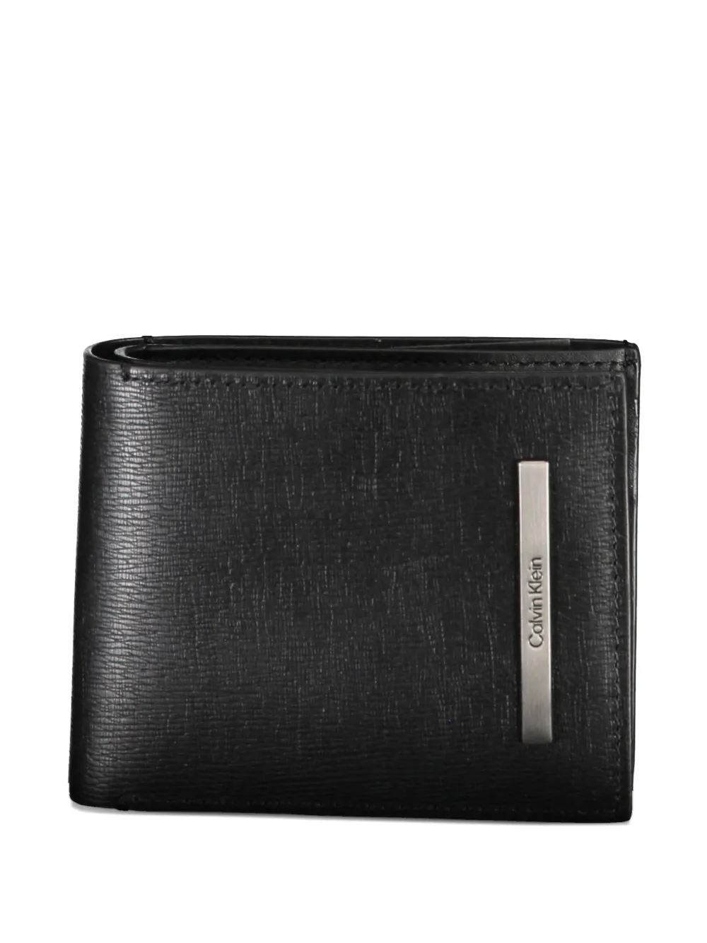Calvin Klein grained logo-plaque wallet - Schwarz