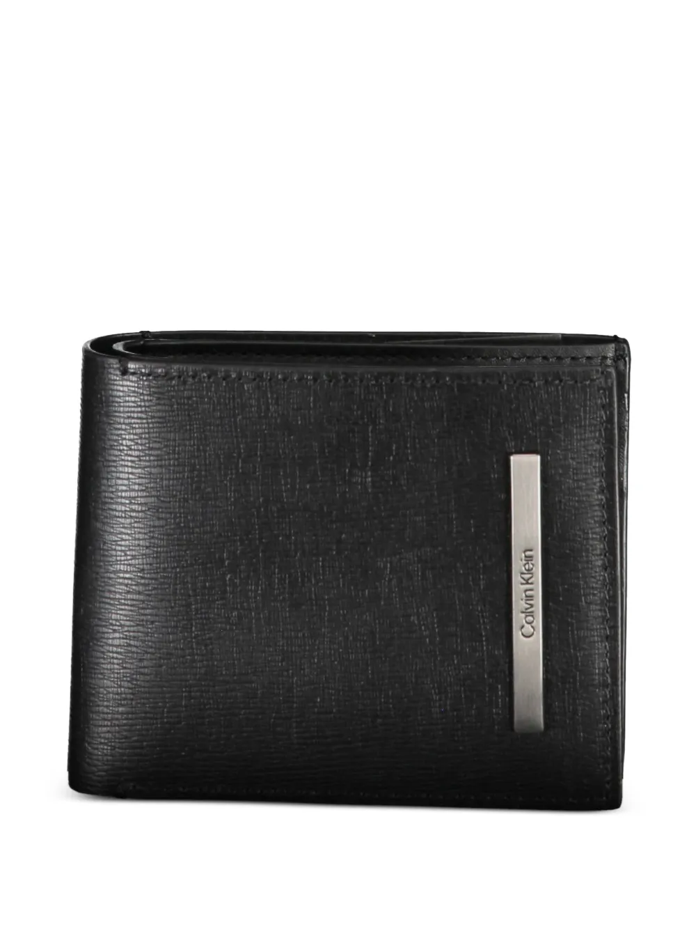 Calvin Klein grained logo-plaque wallet - Nero