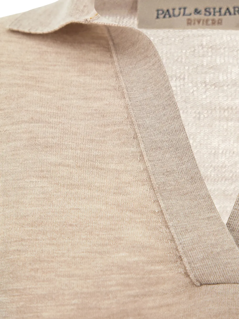 Paul & Shark Kasjmier polotop met V-hals Beige