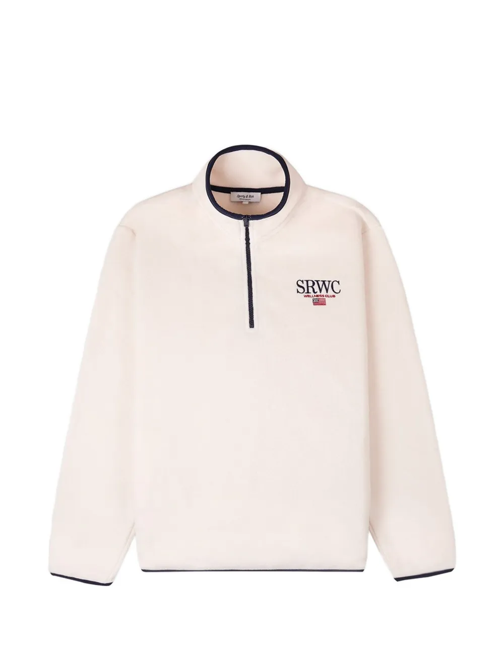 Sporty & Rich logo-embroidered half-zip sweatshirt - Toni neutri