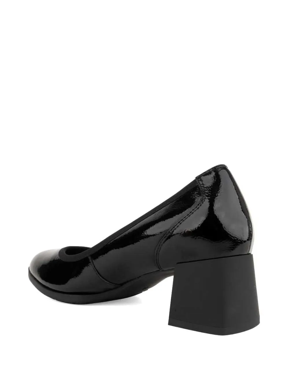 LINDA BAUMANN patent-finish block-heel pumps Zwart