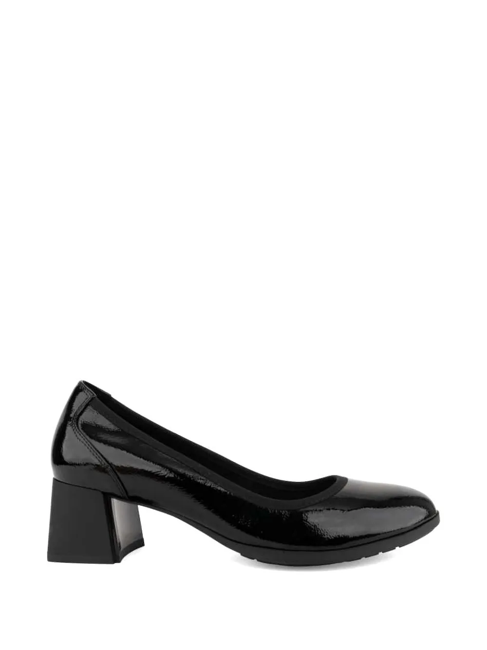 LINDA BAUMANN patent-finish block-heel pumps Zwart
