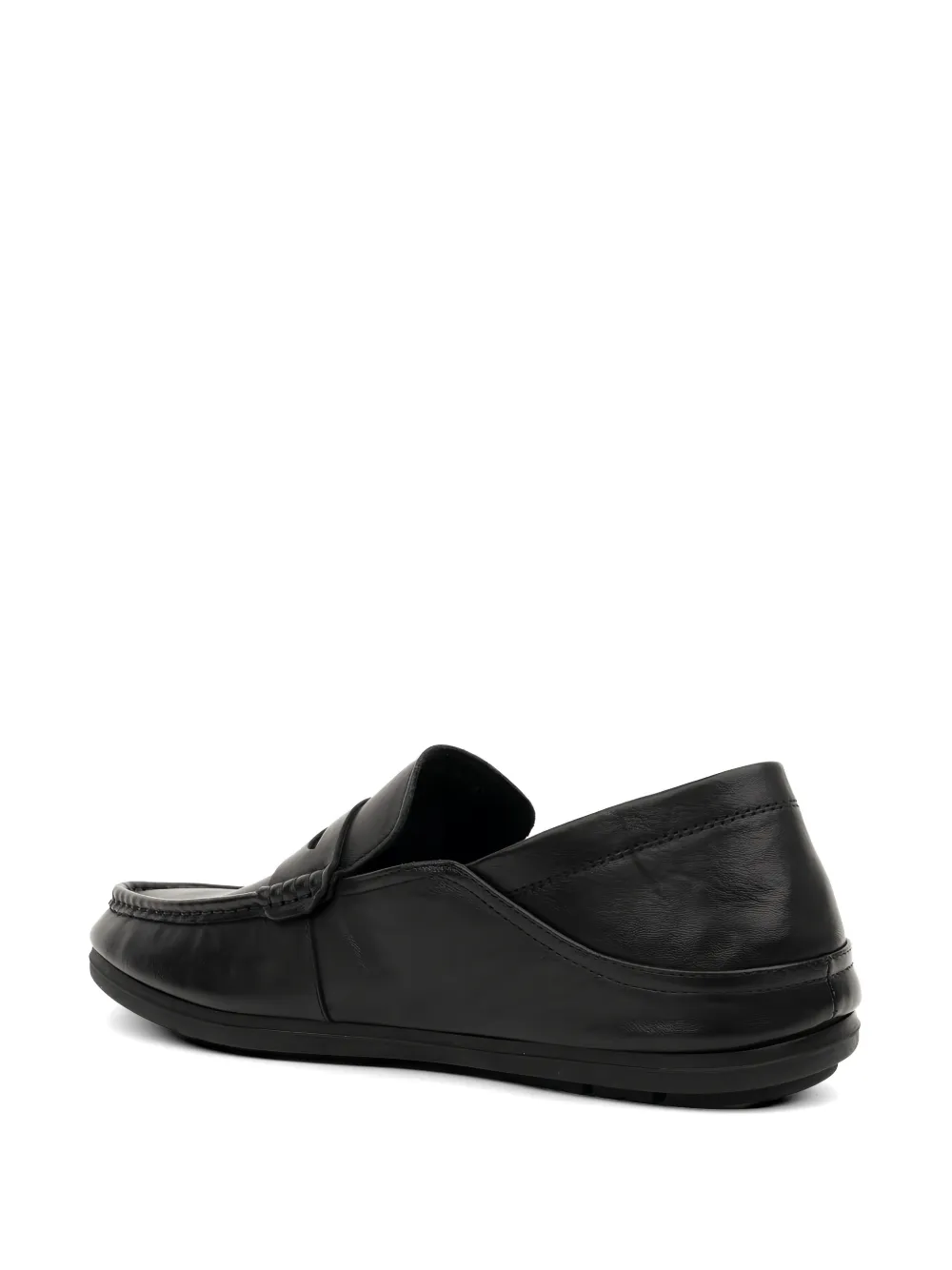 SERGIO MORETTI FIRENZE penny-slot leather loafers Zwart