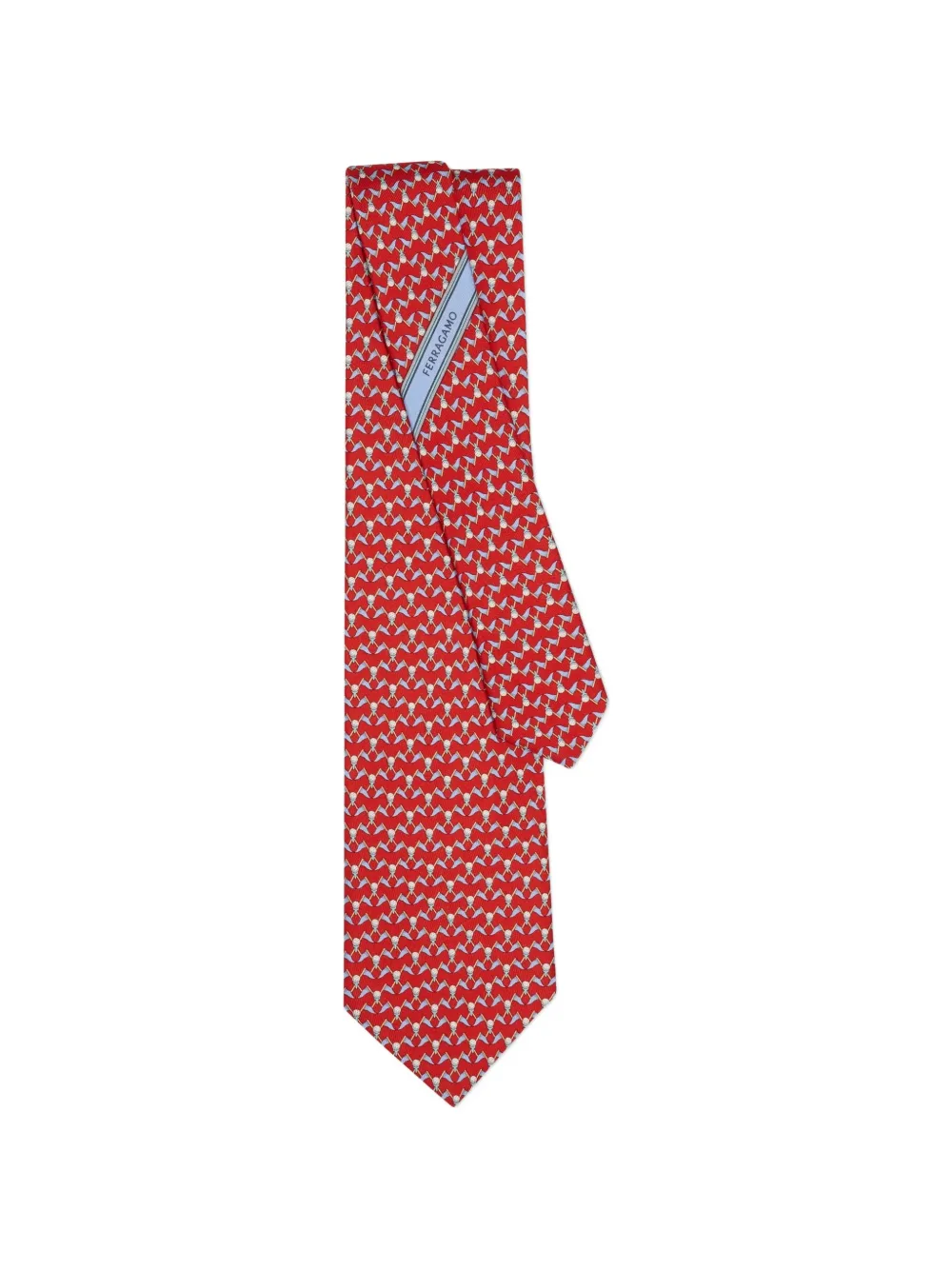 Ferragamo Cravatta con stampa - Rosso