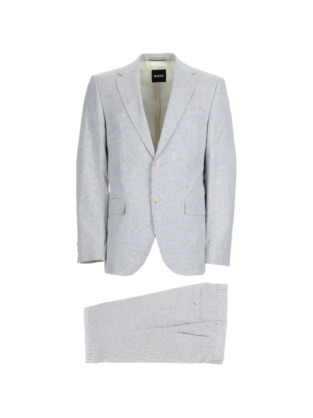 BOSS striped single-breasted suit - Grigio